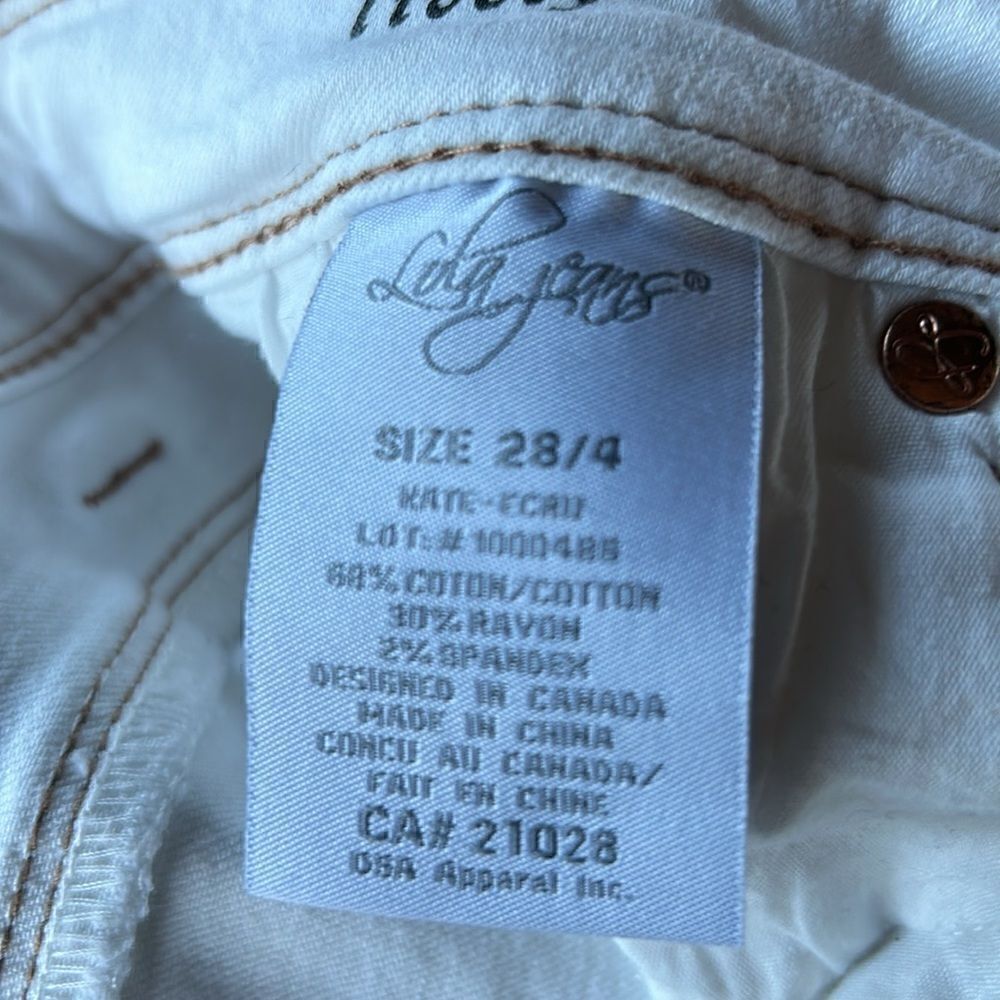 Lola Jeans Kate crew high rise four way 360 comfort stretch Lively ECRU size 4 - Picture 8 of 13